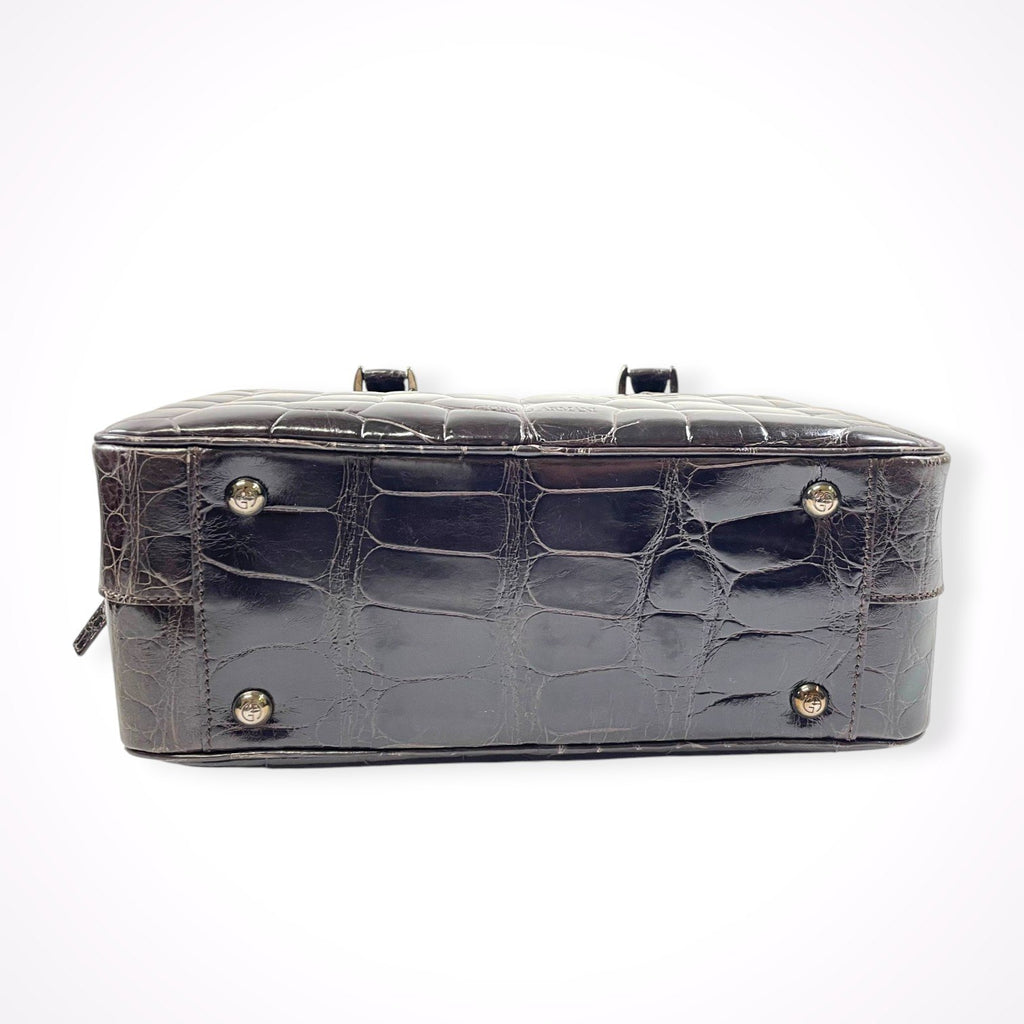 GIORGIO ARMANI / 90-00s ヴィンテージ クロコ型押しハンドバッグ 参考定価：400,000程度