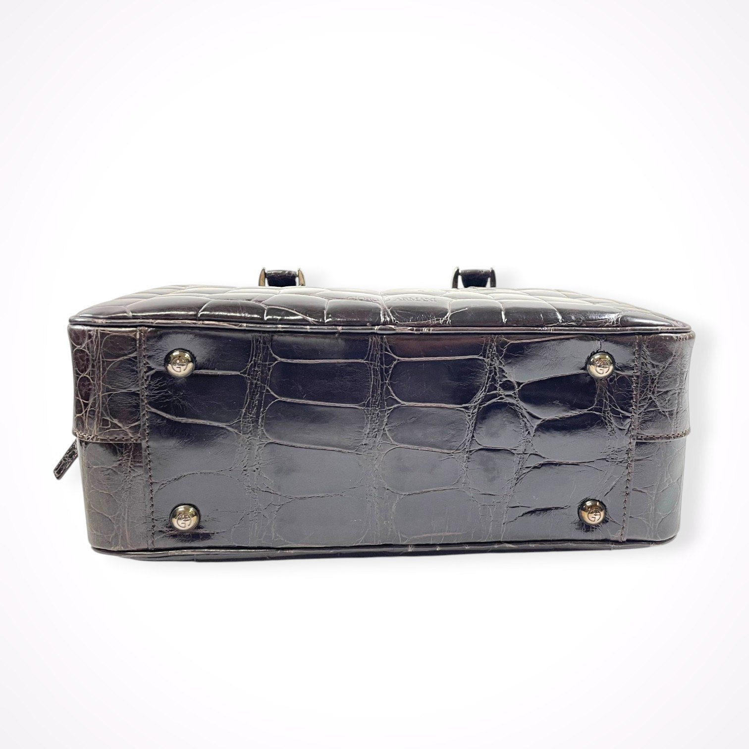 GIORGIO ARMANI / 90-00s ヴィンテージ クロコ型押しハンドバッグ 参考定価：400,000程度