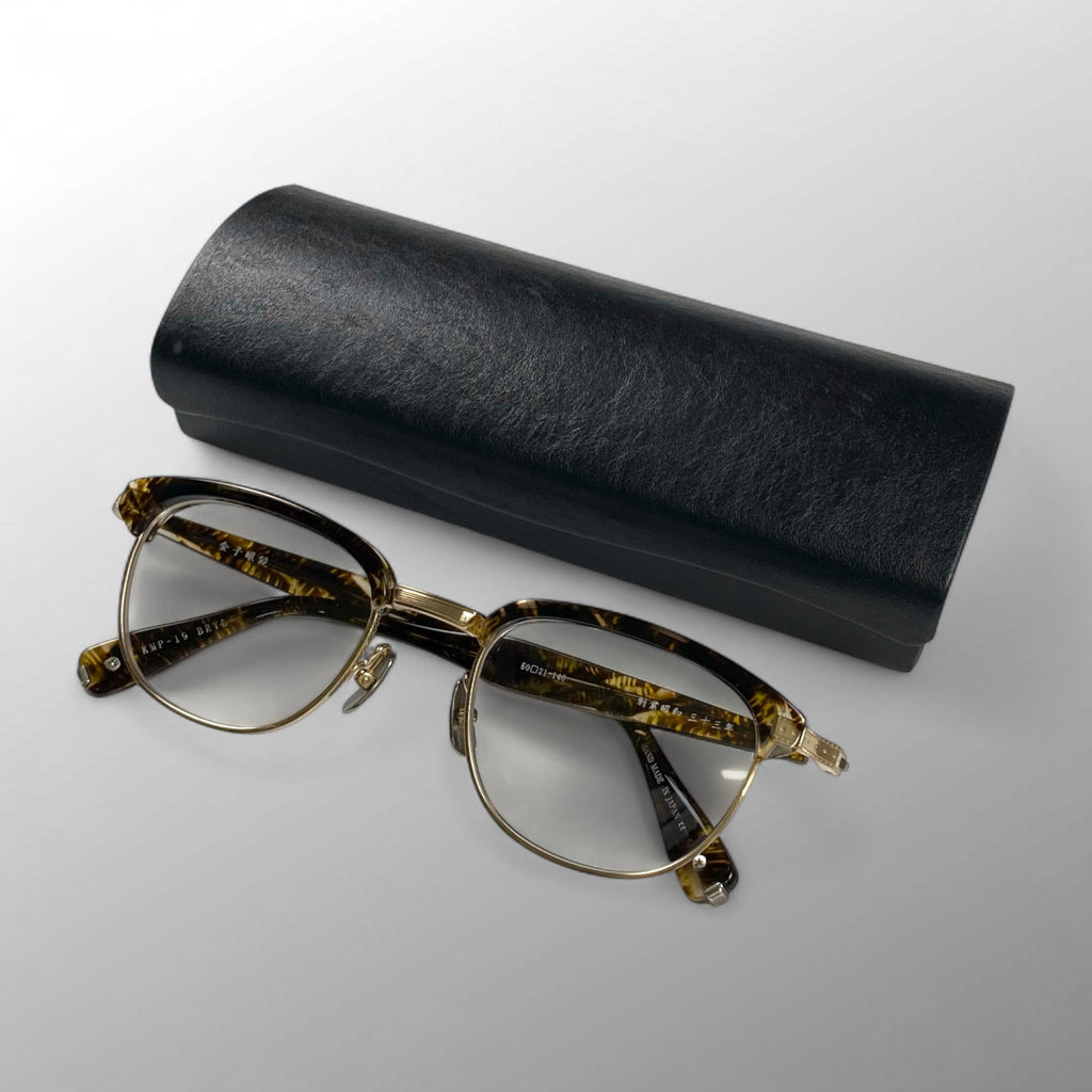 金子眼鏡 「PREMIUM」ライン / サーモント シルバーコンビ ブラウンイエロー 度なしクリアレンズ  参考定価：82,000+tax