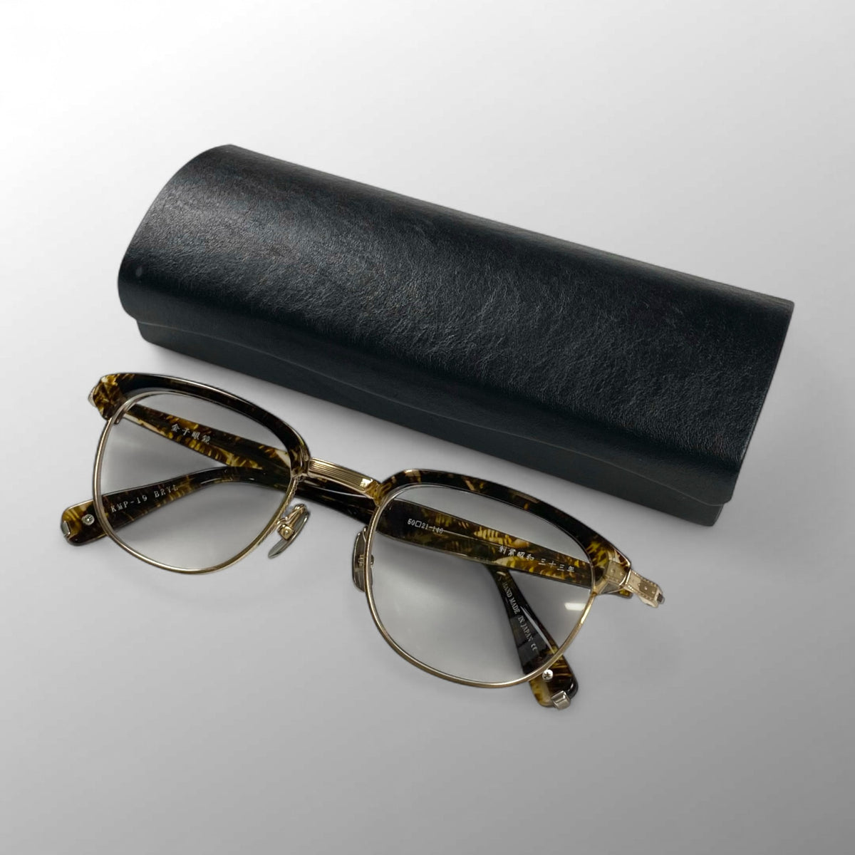 金子眼鏡 「PREMIUM」ライン / サーモント シルバーコンビ ブラウンイエロー 度なしクリアレンズ  参考定価：82,000+tax