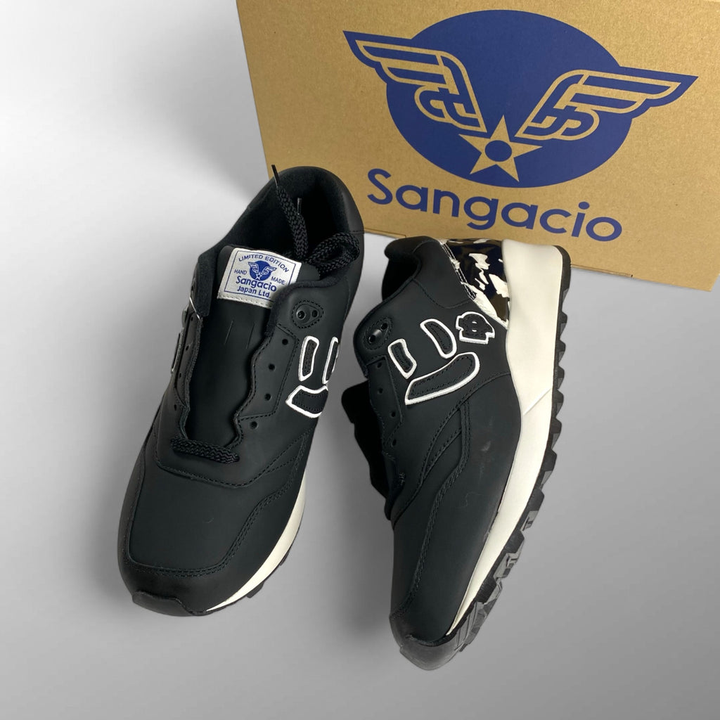 【未使用】 SANGACIO サンガッチョ / Be BLACK STONE オイルドレザー スニーカー 100足限定 参考定価：26,000+tax