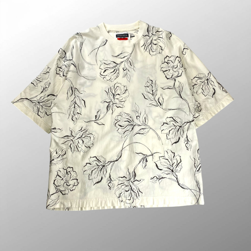 MAISON SPECIAL メゾンスぺシャル / フラワー刺繍 ボタニカル Tシャツ SIZE：2
