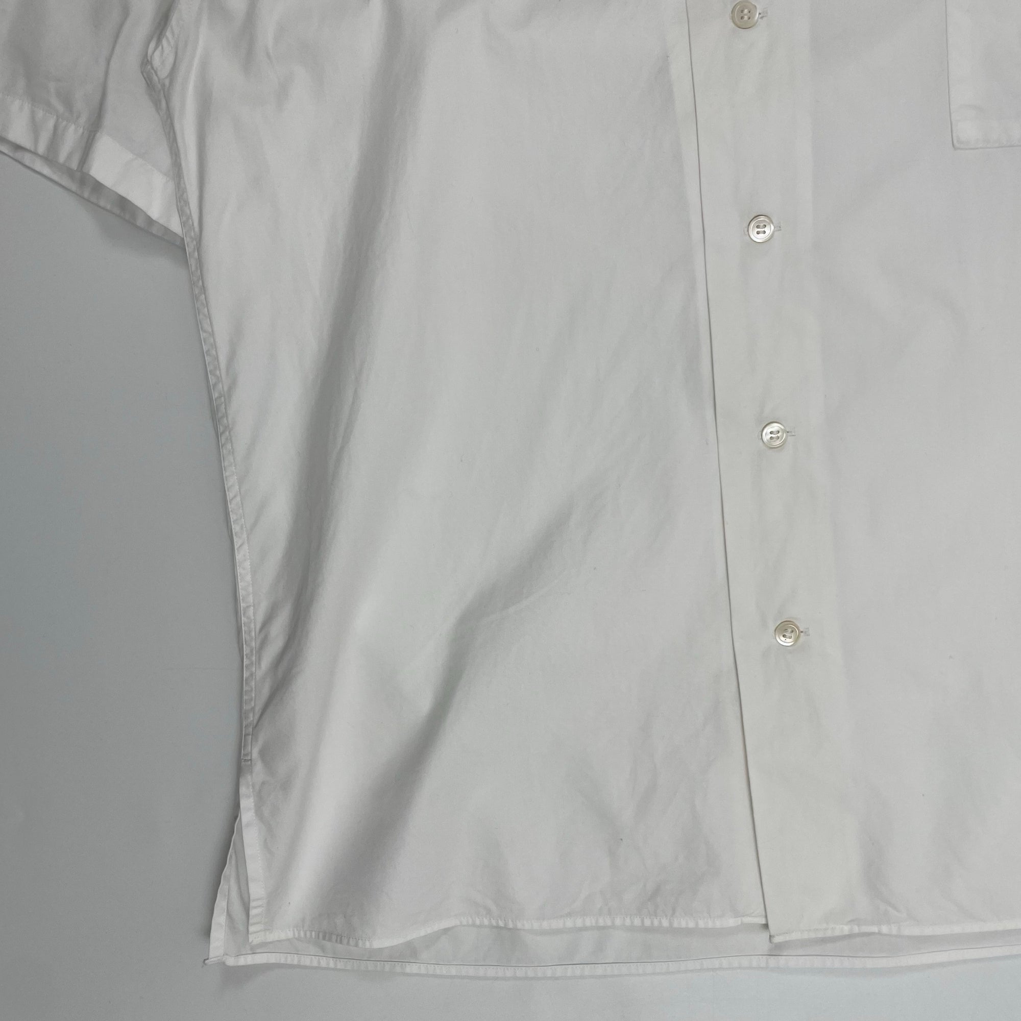 agnes b homme アニエスベー オム / レザール刺繍オープンカラーシャツ ホワイト 参考定価：25,000程度 SIZE：36