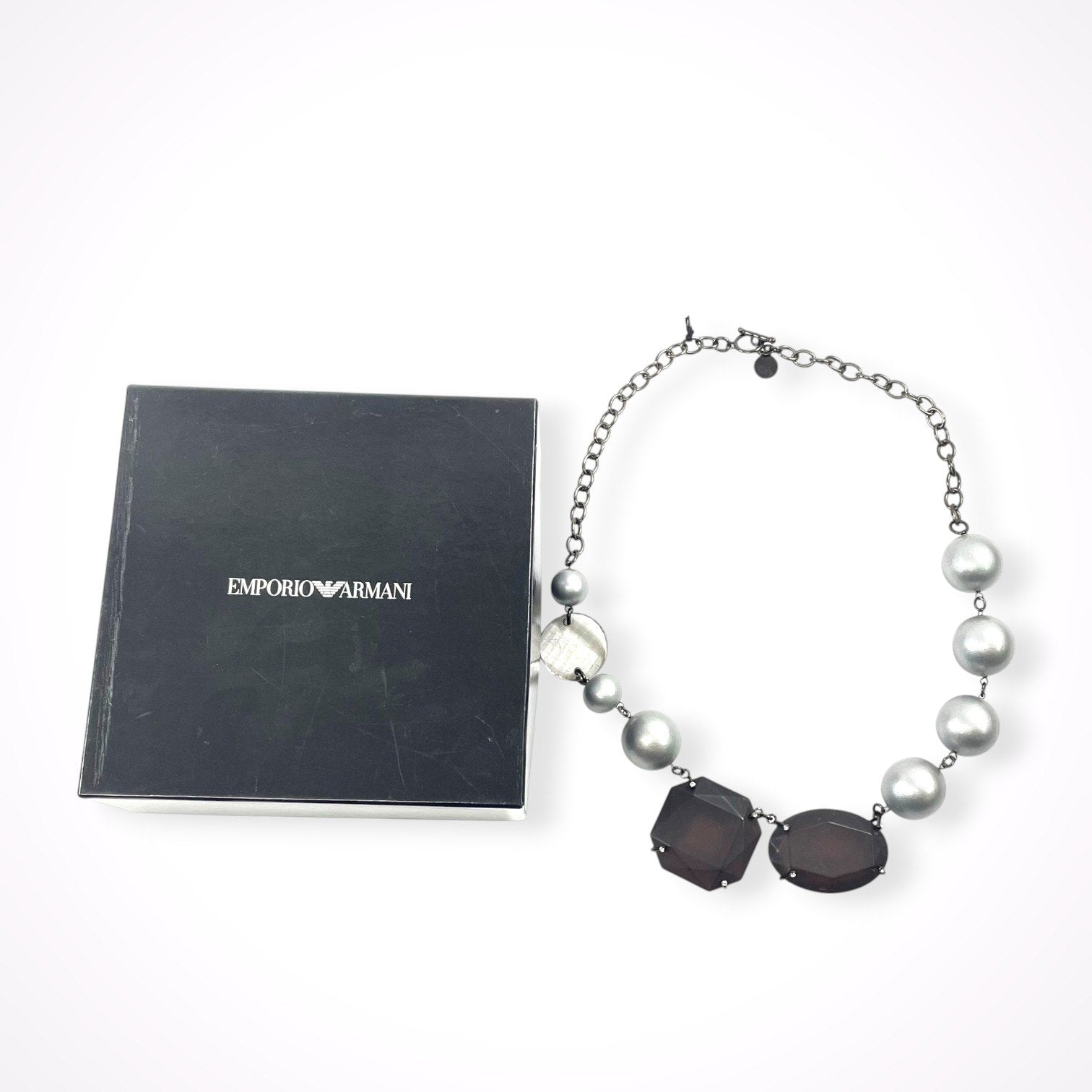 EMPORIO ARMANI / ボール×ストーンネックレス 参考定価：50,000程度