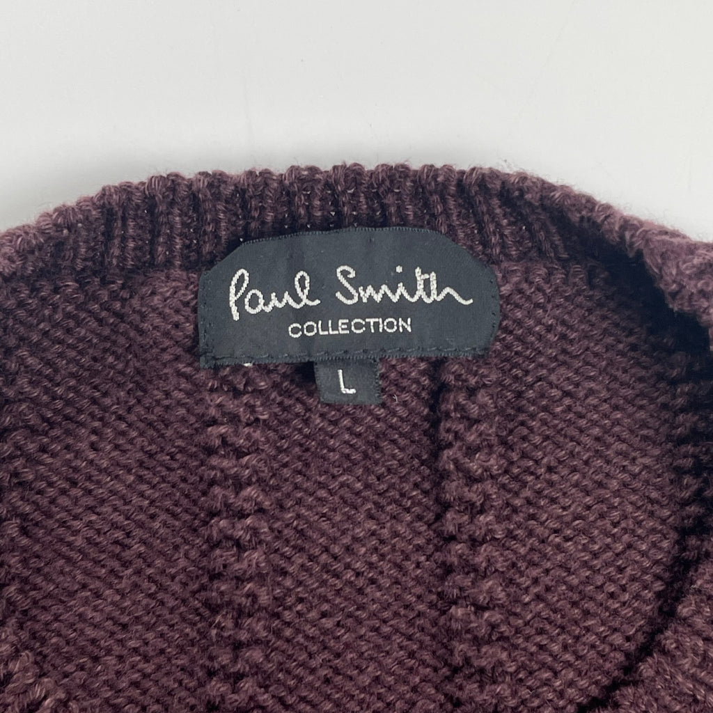 Paul Smith COLLECTION ポールスミスコレクション / コットンウールニット バーガンディ 参考定価：40,000程度 SIZE:L