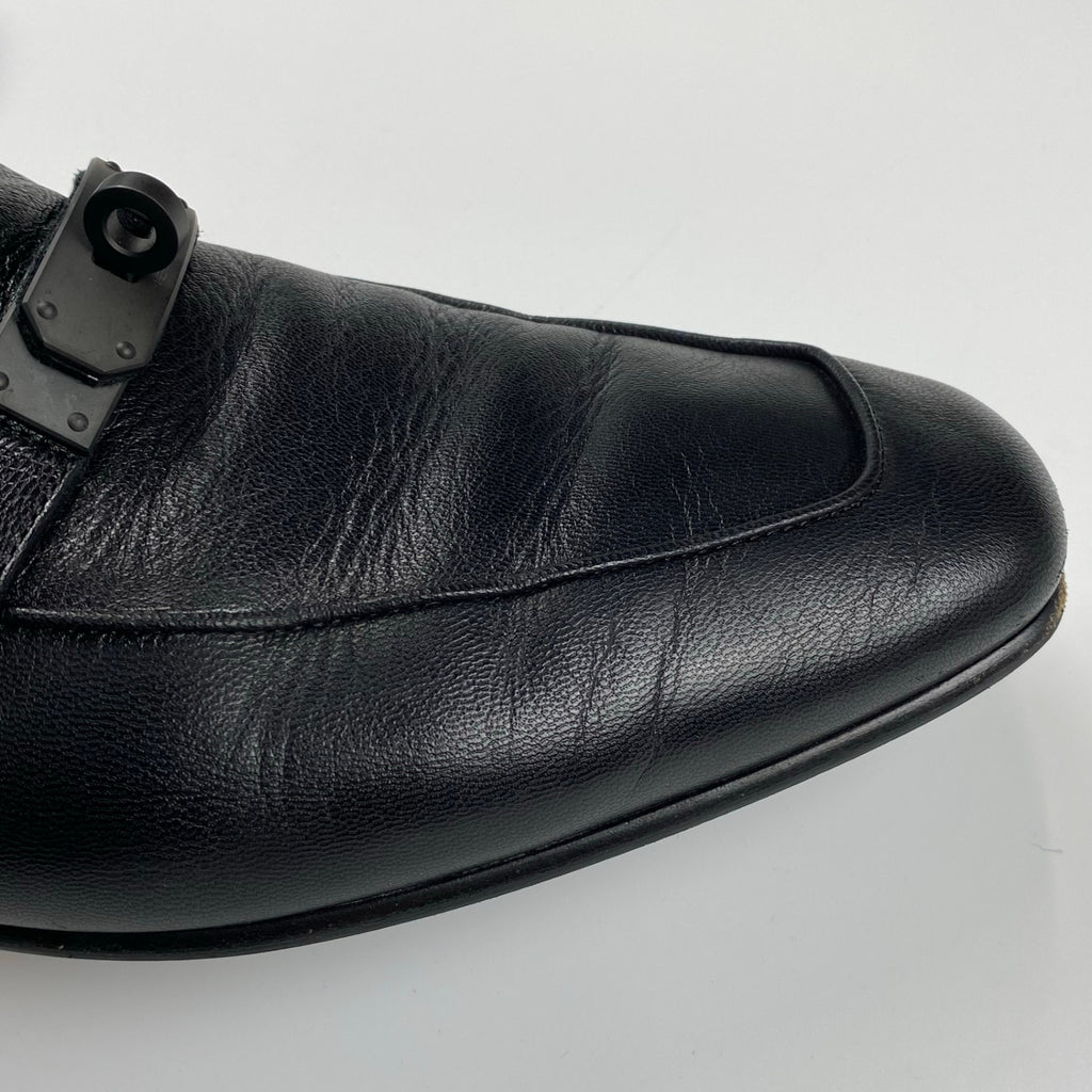 HERMES エルメス / ケリー バックル ローファー オールブラック SIZE:42 1/2(27cm程度)