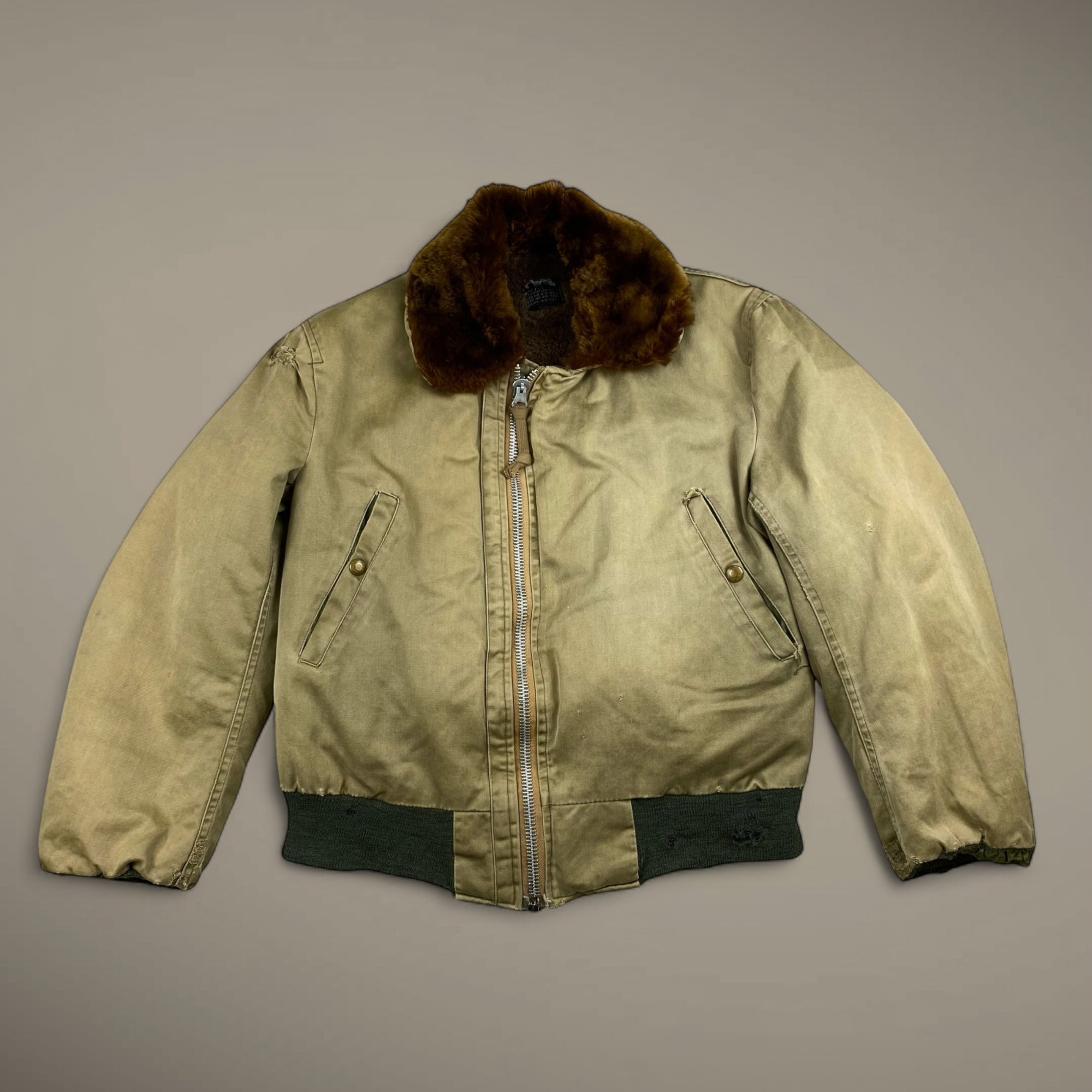 最初期 40s US ARMY USAAF / B-15初期型 フライトジャケット 官給品 SIZE：S程度