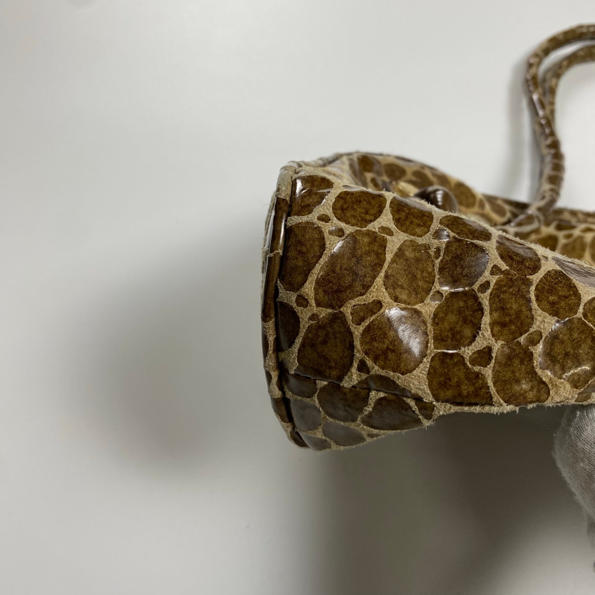 collection PRIVEE? コレクション プリヴェ / キリン柄 ハンドバッグ ボストン型 参考定価：85,000程度