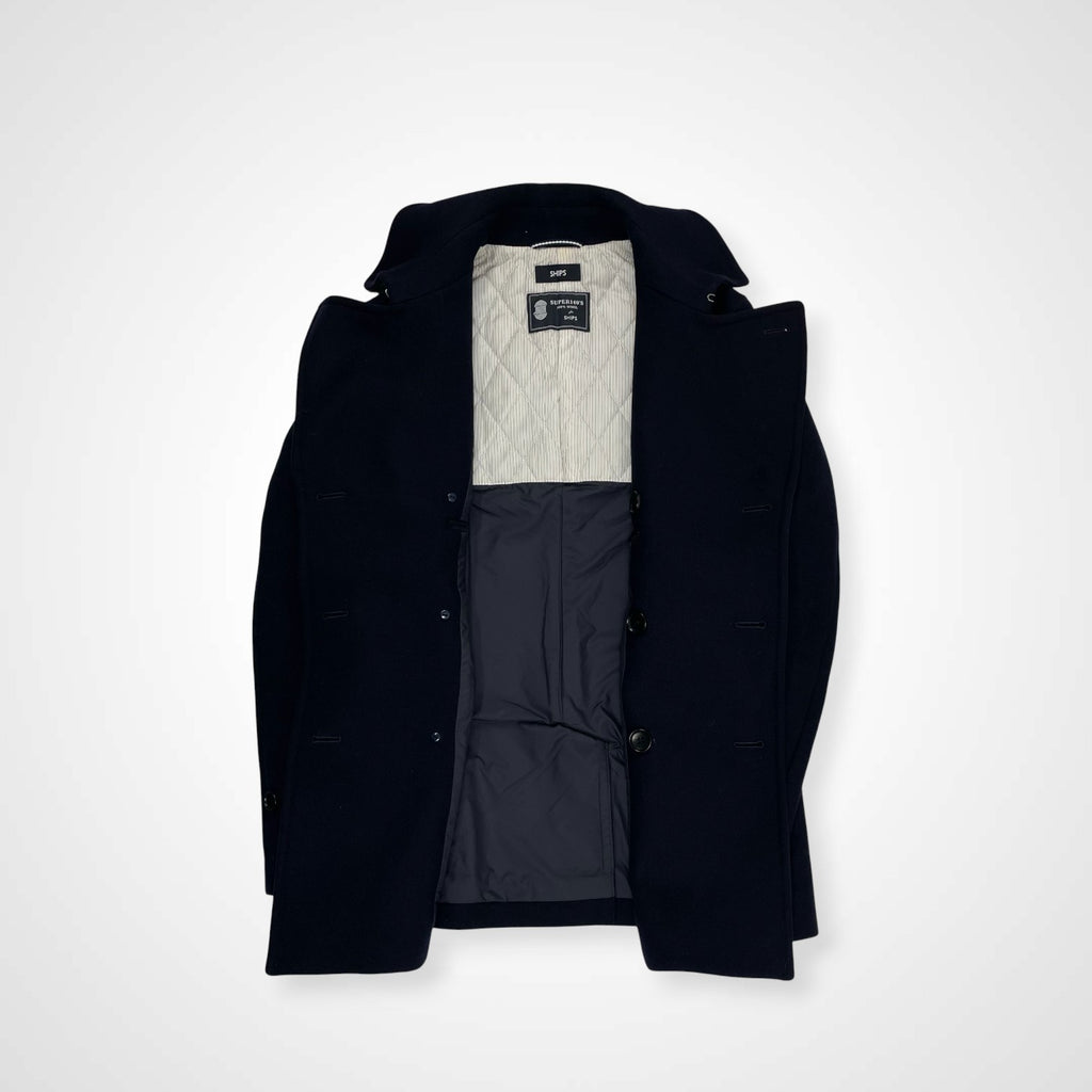 SHIPS シップス / SUPER140's Pコート ネイビー 参考定価：40,000程度 SIZE:S