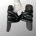【箱・布袋付】 YUME YUME ユメユメ / TYRE SLIDE パイプサンダル ブラック 参考定価：21,000+tax SIZE:EU37(22.5-23cm程度)