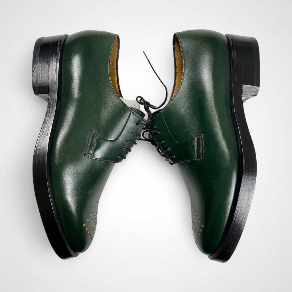 ENZO BONAFE × NAMACHEKO エンツォ ボナフェ ナマチェコ / コラボ メダリオンシューズ ダービーシューズ ダークグリーン 試着程度 参考定価：154,000+tax SIZE:40