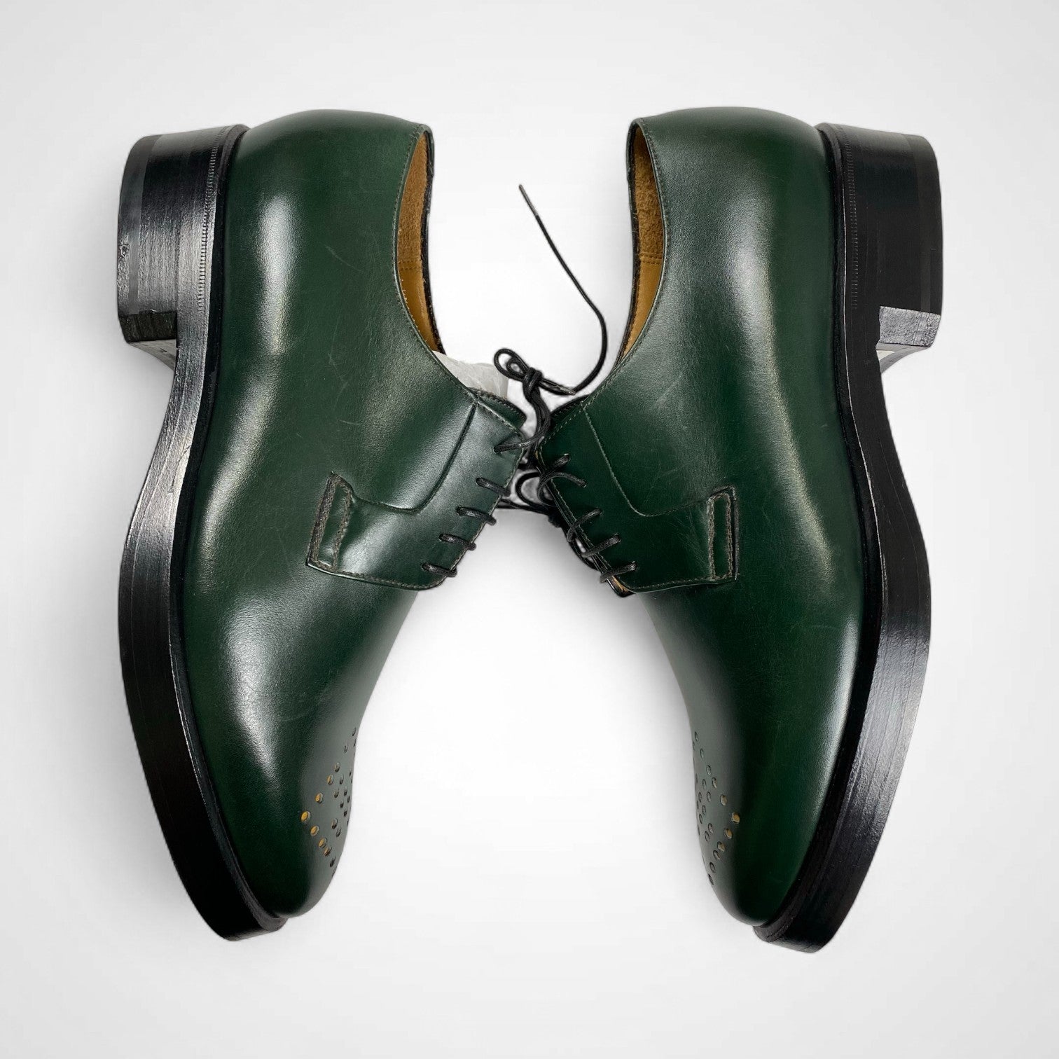 ENZO BONAFE × NAMACHEKO エンツォ ボナフェ ナマチェコ / コラボ メダリオンシューズ ダービーシューズ ダークグリーン 試着程度 参考定価：154,000+tax SIZE:40