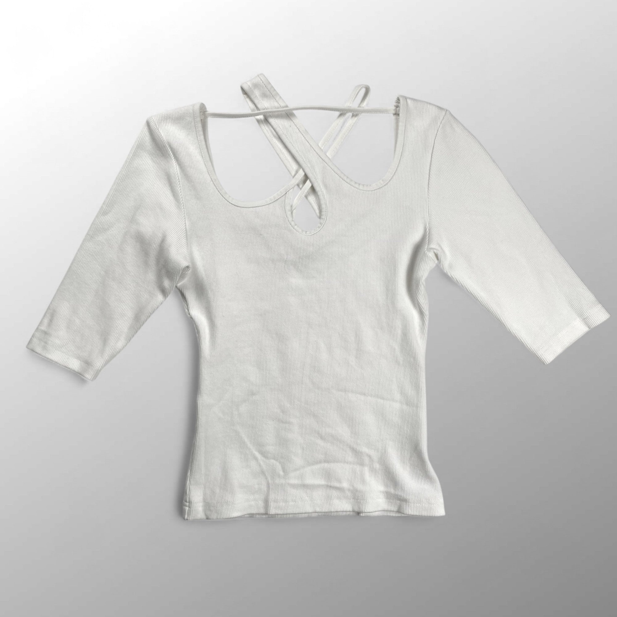 MELT THE LADY メルト ザ レディ / アシンメトリー リブカットソー ホワイト SIZE：FREE