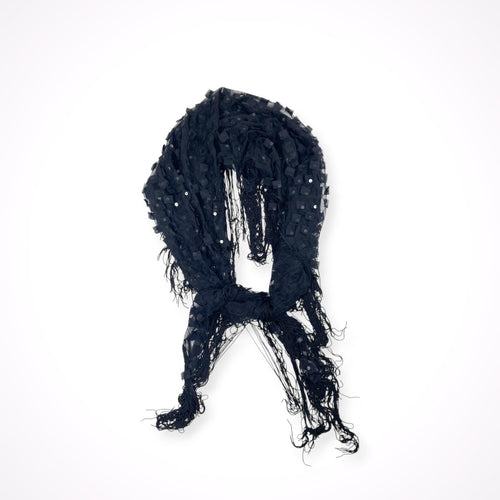 GIORGIO ARMANI / メッシュ×フリンジ サンカクストール 参考定価：60,000程度