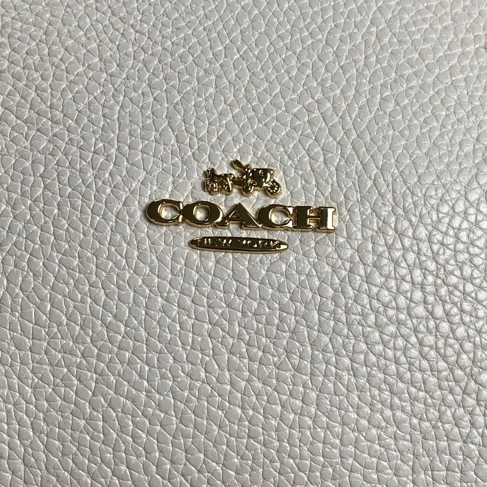 COACH コーチ / ターンロック チェーントートバッグ 本革 ブランドロゴプレート付