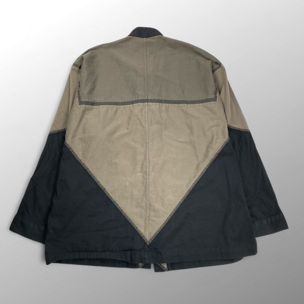 A-POC ABLE ISSEY MIYAKE エイポック エイブル イッセイミヤケ / ジオメトリックシャツ カラーレス 幾何学 グレー×ブラック SIZE:3