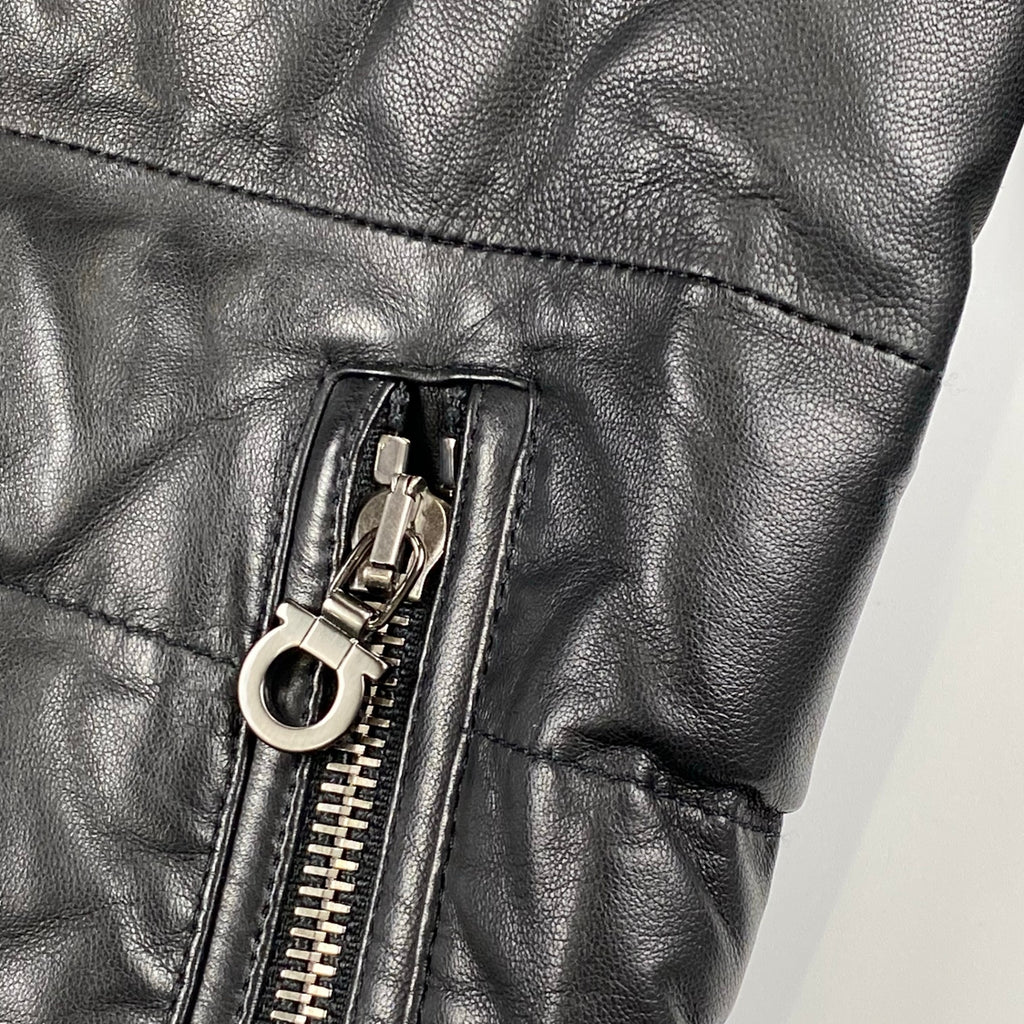 Salvatore Ferragamo サルバトーレ フェラガモ / レザー×ニット ジャケット ガンチーニ SIZE：M