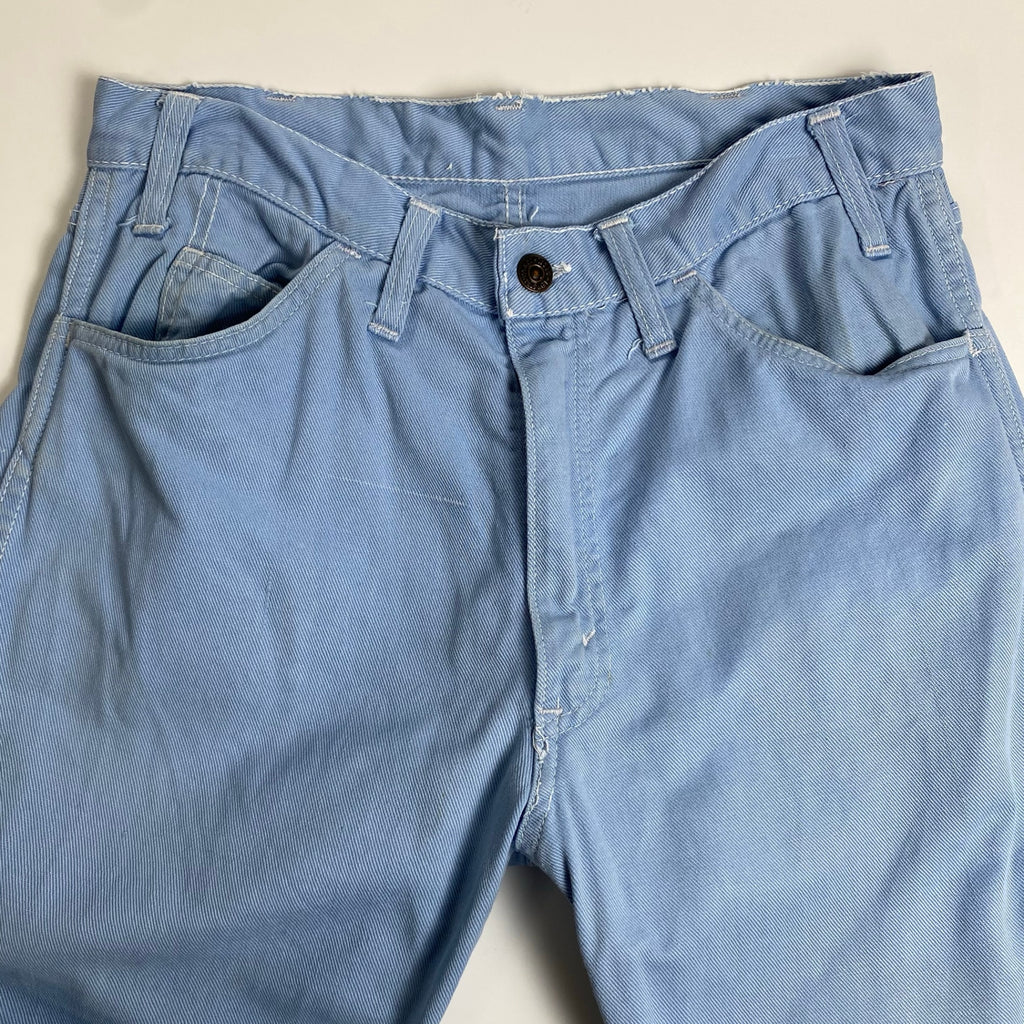 推定60年代 Levi's リーバイス / コットンツイル パンツ 白タブBIG E 片ツメIDEAL ボタン裏点々刻印 ブルー SIZE:W84cm