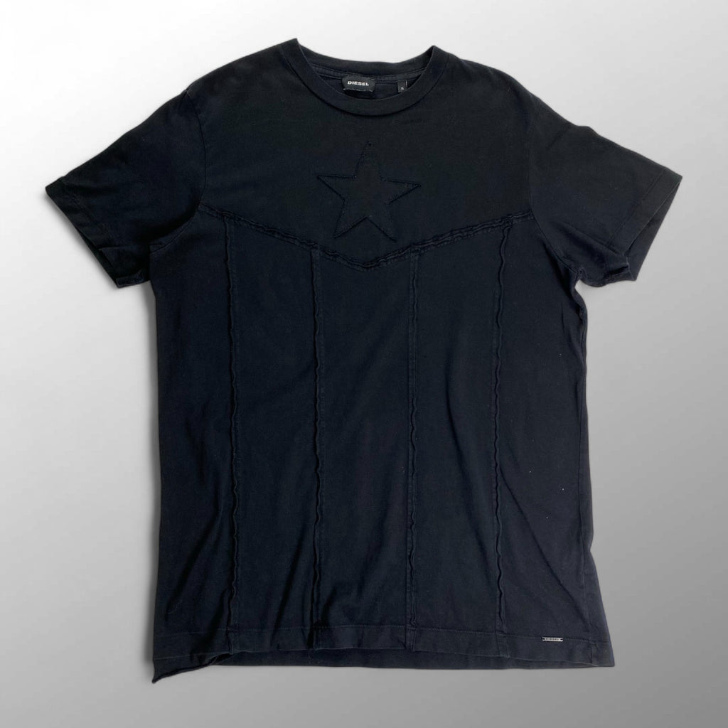 DIESEL ディーゼル / Tシャツ スター パッチワーク ブラック SIZE:S