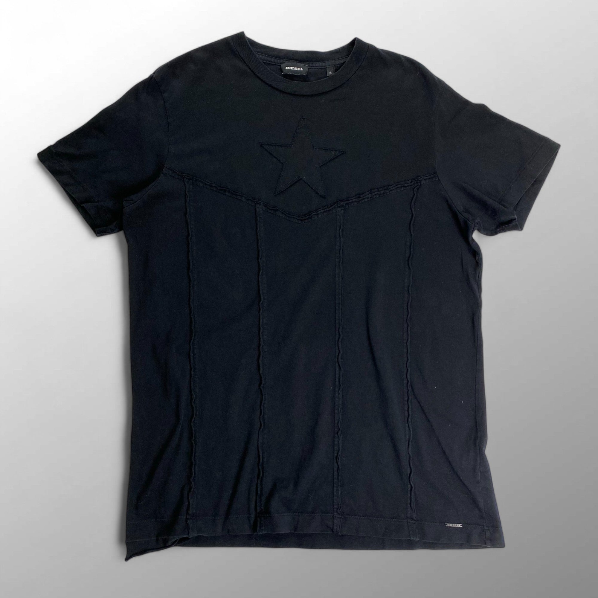 DIESEL ディーゼル / Tシャツ スター パッチワーク ブラック SIZE:S