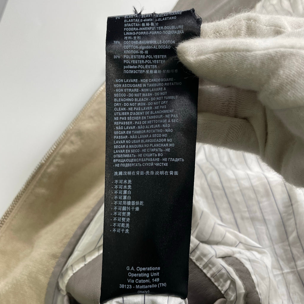 GIORGIO ARMANI ジョルジオ アルマーニ / ラムレザー×リネン 異素材MIX ハリントンジャケット ブルゾン G9タイプ 参考定価：300,000程度 SIZE:46