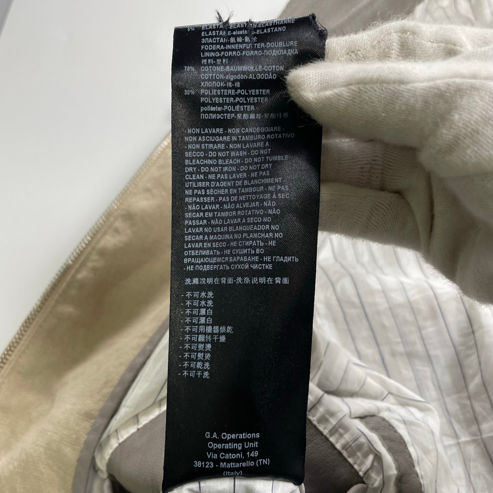 GIORGIO ARMANI ジョルジオ アルマーニ / ラムレザー×リネン 異素材MIX ハリントンジャケット ブルゾン G9タイプ 参考定価：300,000程度 SIZE:46