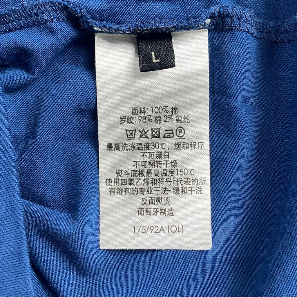 【美品】 dunhill ダンヒル / ワッペン ワンポイント ロゴTEE Tシャツ ダークブルー 近年モデル SIZE:L