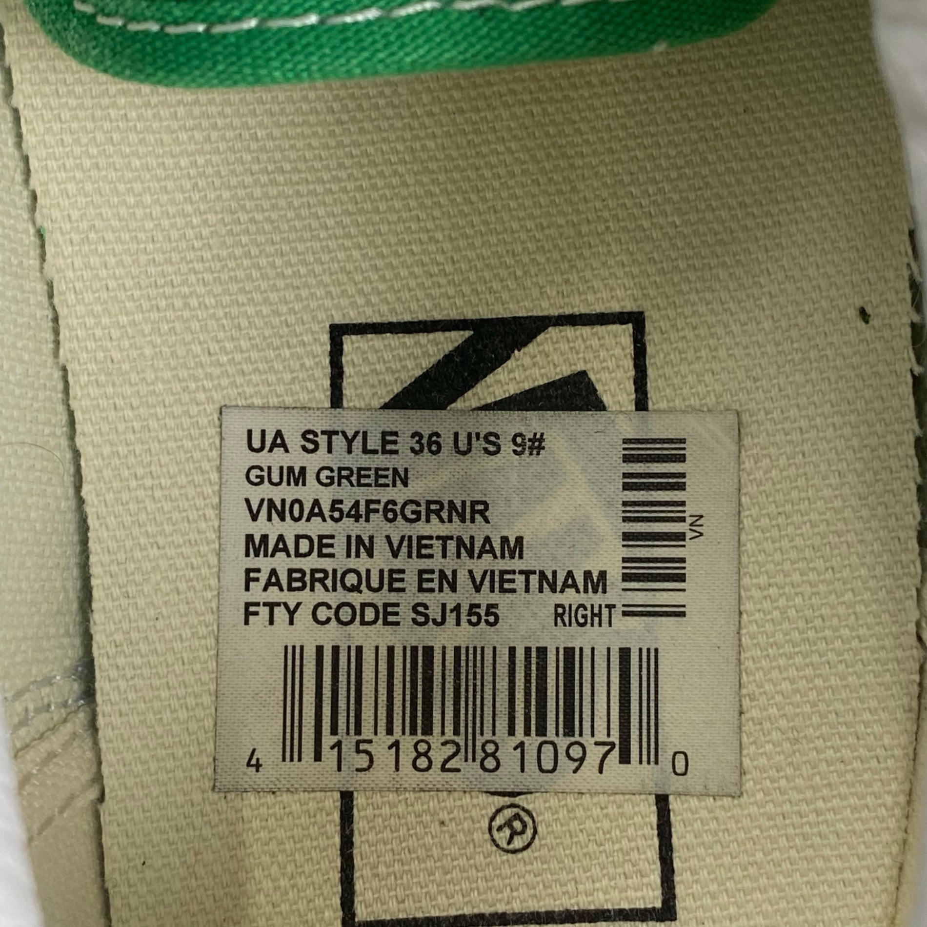 VANS ヴァンズ / STYLE 36 OLD SKOOL ローカットスニーカー グリーン SAMPLE SIZE:US9(27cm程度)