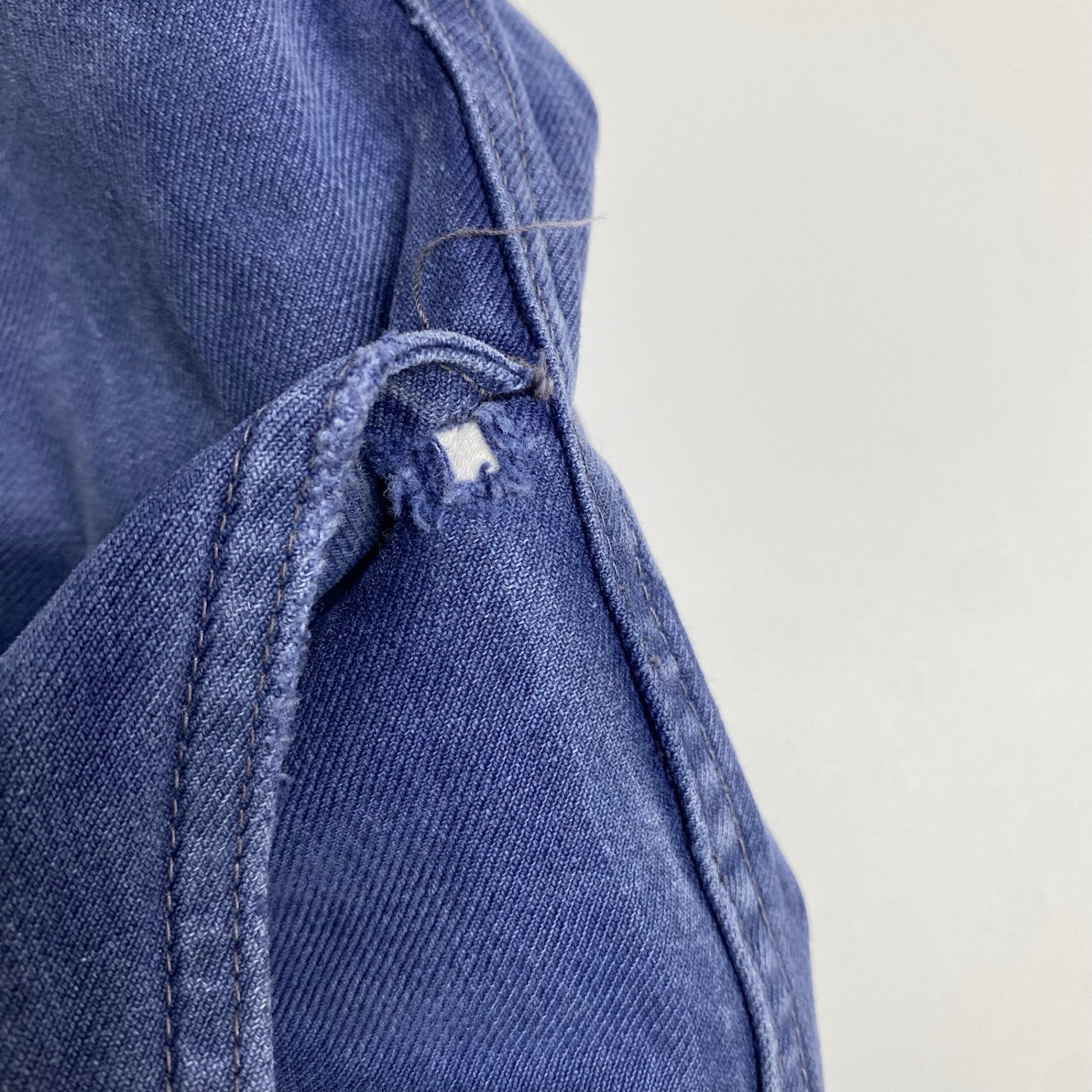 60s FRENCH VINTAGE / 1タック レイルマンパンツ 片ポケ フェード ツールポケット SIZE:W80cm