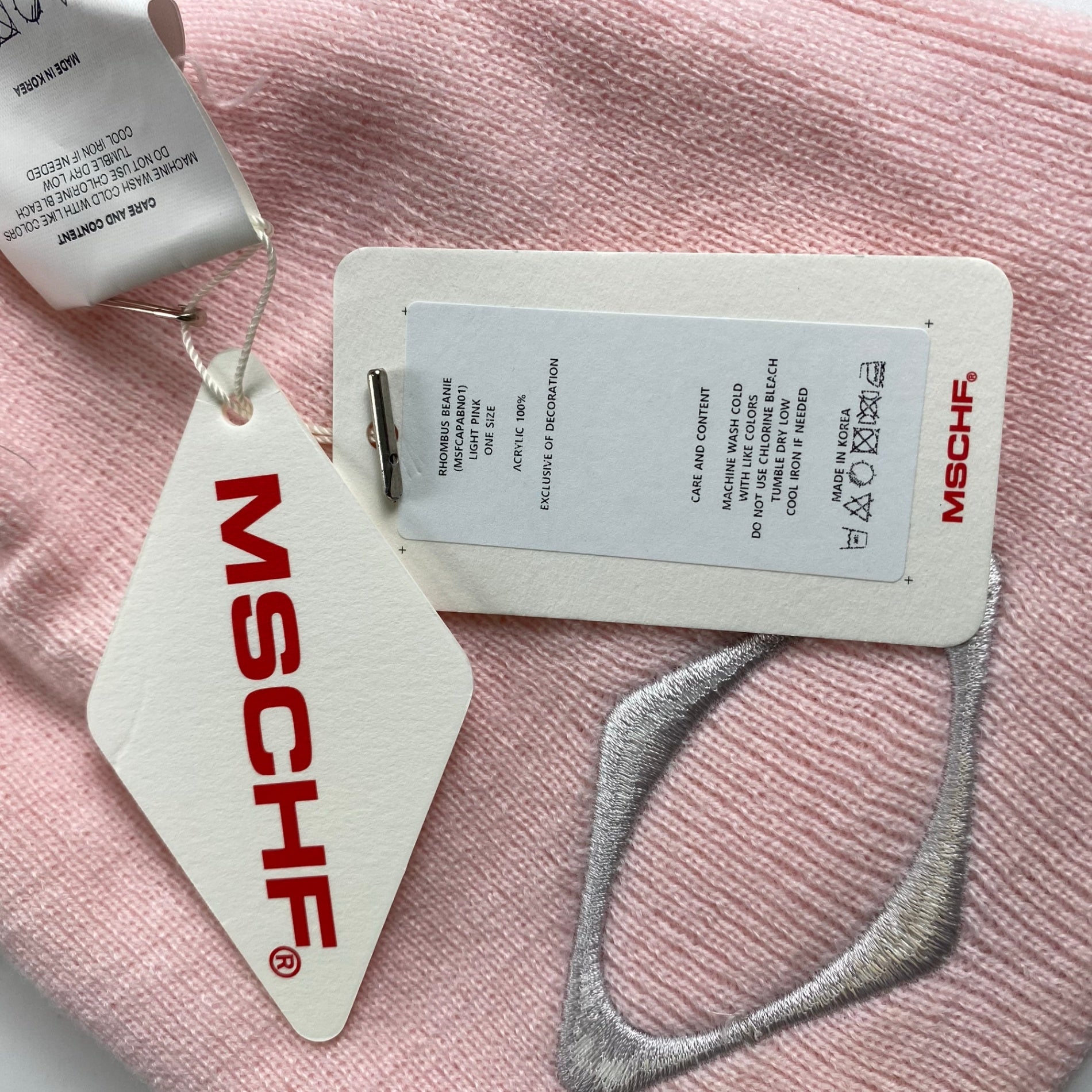 【未使用】 MSCHF ミスチーフ / ニット帽　ビーニー LIGHT PINK MADE IN KOREA