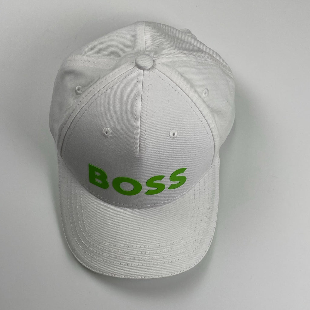 BOSS ボス / ロゴキャップ ホワイト グリーン ゴルフにも SIZE：調整可能