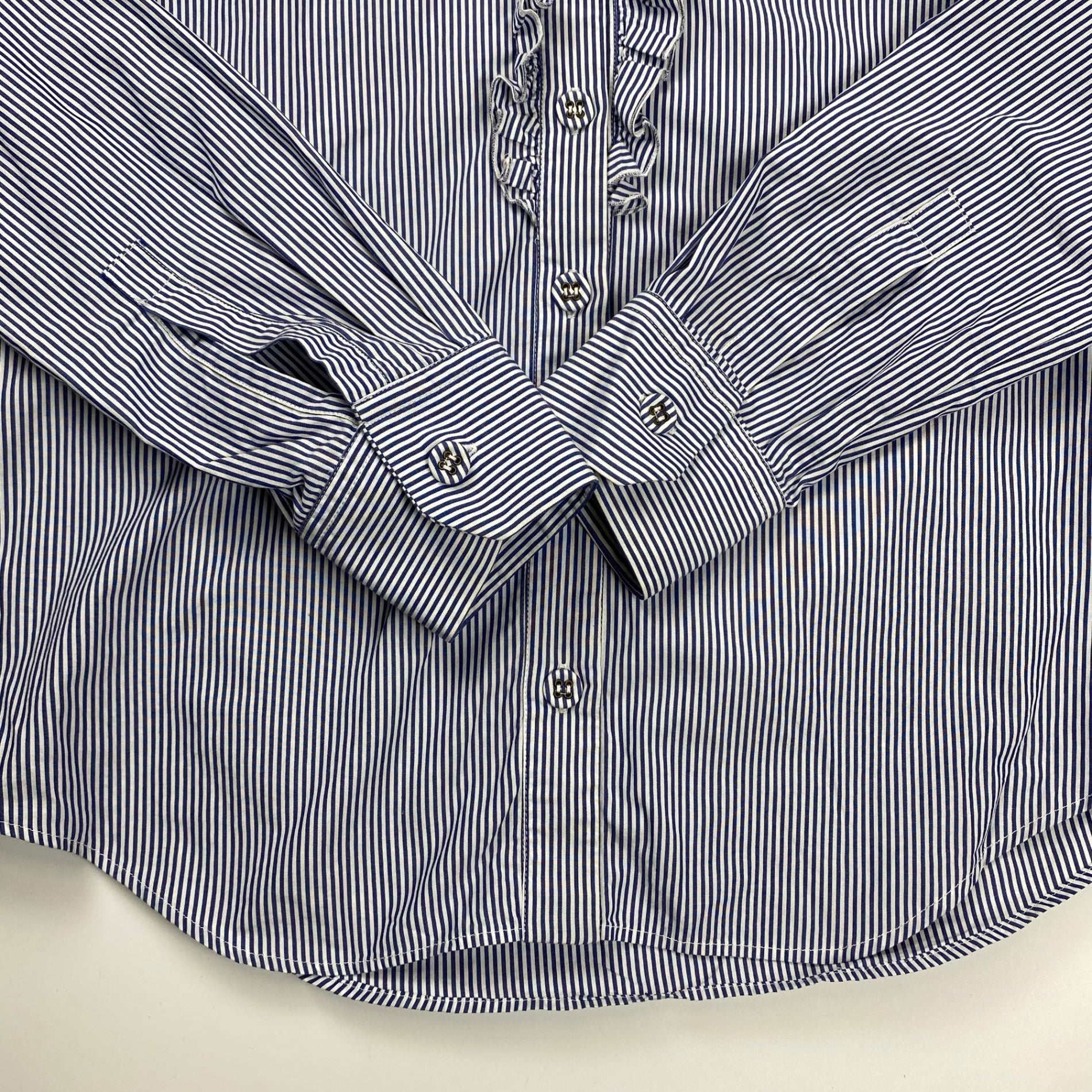 VIVETTA ヴィヴェッタ / フリルストライプシャツ ブラウス 参考定価：50,000程度 SIZE：44