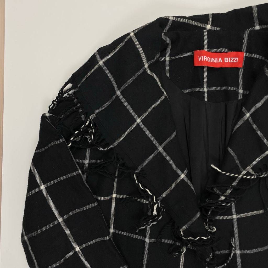 VIRGINIA BIZZI ヴァージニア ビッツィ / フリンジチェックライトコート H.P. FRANCE取り扱い 参考定価：60,000程度