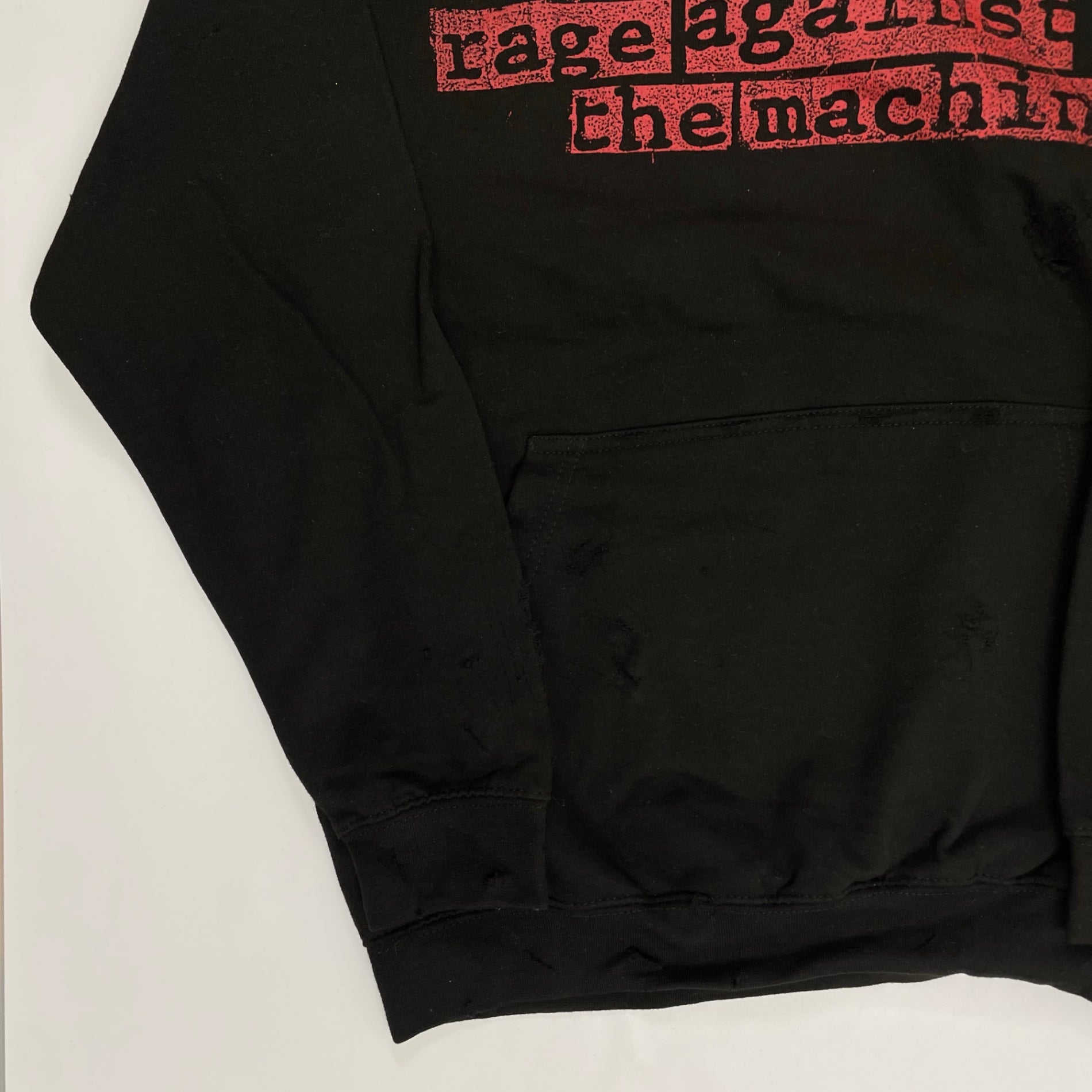 RAGE AGAINST THE MACHINE レイジアゲインストザマシーン / ダメージ加工 オフィシャルパーカー ブラック SIZE：L