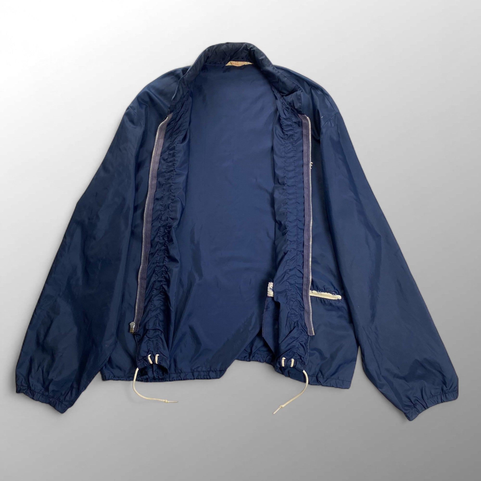 60年代 Champion チャンピオン / ヴィンテージナイロンジャケット ランタグ C中 片ツメ ネイビー SIZE:L