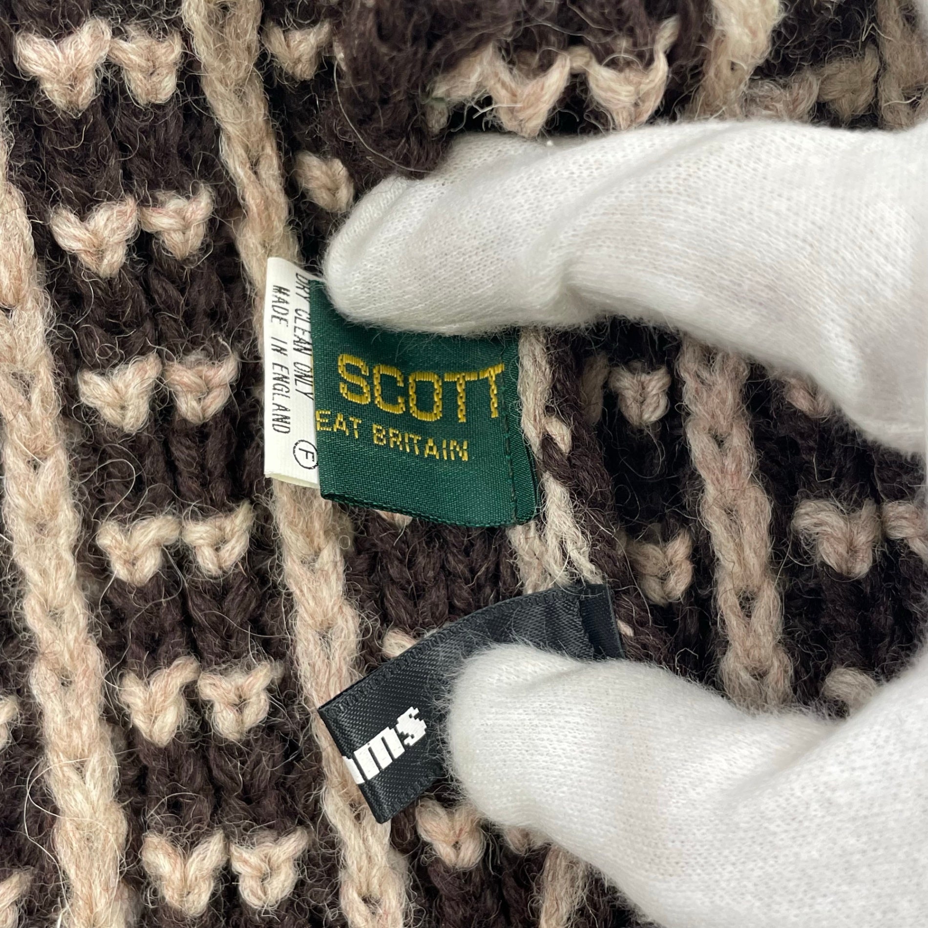 OLD BEAMS × WARREN SCOTT ビームス ウォーレンスコット / コラボ VINTAGEニットビーニー ブラウン×ベージュ