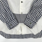BLACK COMME des GARCONS / 丸襟 ギンガムチェック切替ドッキングシャツ 1M-B019 AD2014 SIZE:M