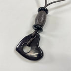 GIORGIO ARMANI / レザーMIXホーンハートネックレス 参考定価：130,000程度