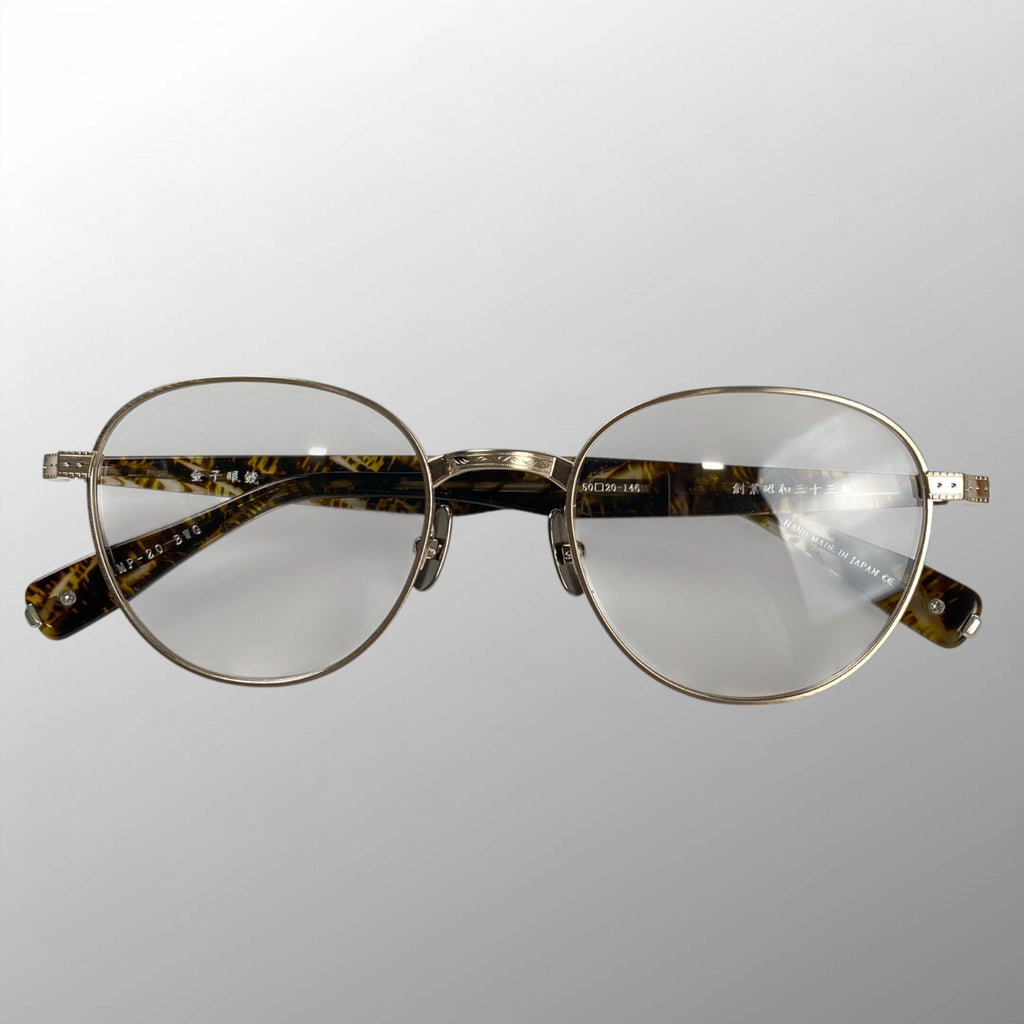 【極美品】 金子眼鏡 最上位Premiumライン / KMP-20 シルバーコンビ 眼鏡 METALシリーズ 度なしレンズ 参考定価：76,000+tax