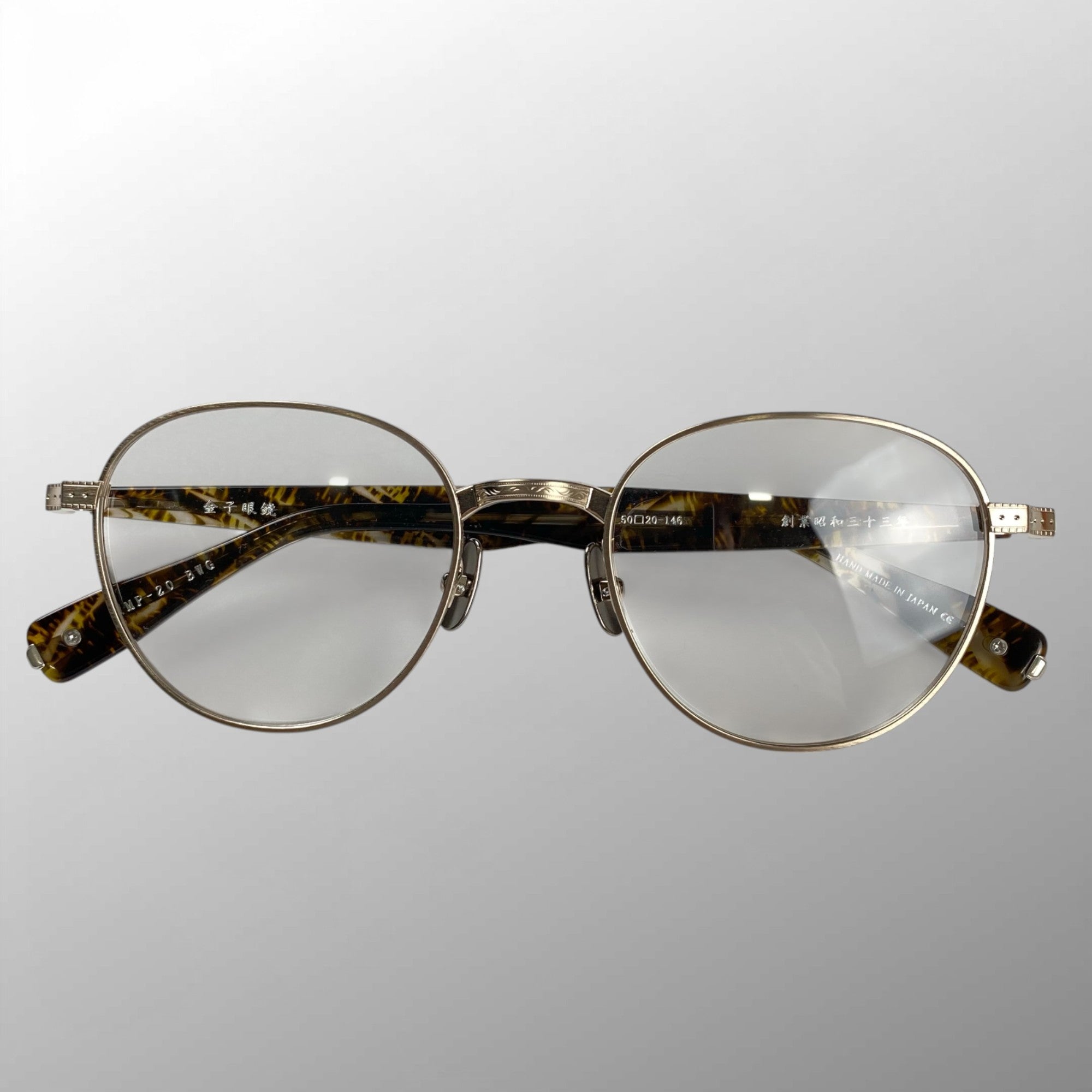 【極美品】 金子眼鏡 最上位Premiumライン / KMP-20 シルバーコンビ 眼鏡 METALシリーズ 度なしレンズ 参考定価：76,000+tax