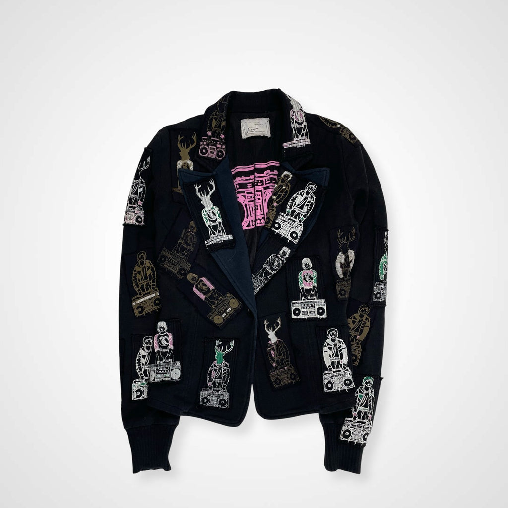 Livll.o リブルオー / 「ラジカセ」パッチワークジャケット MADE IN ITALY SIZE:XS-S程度