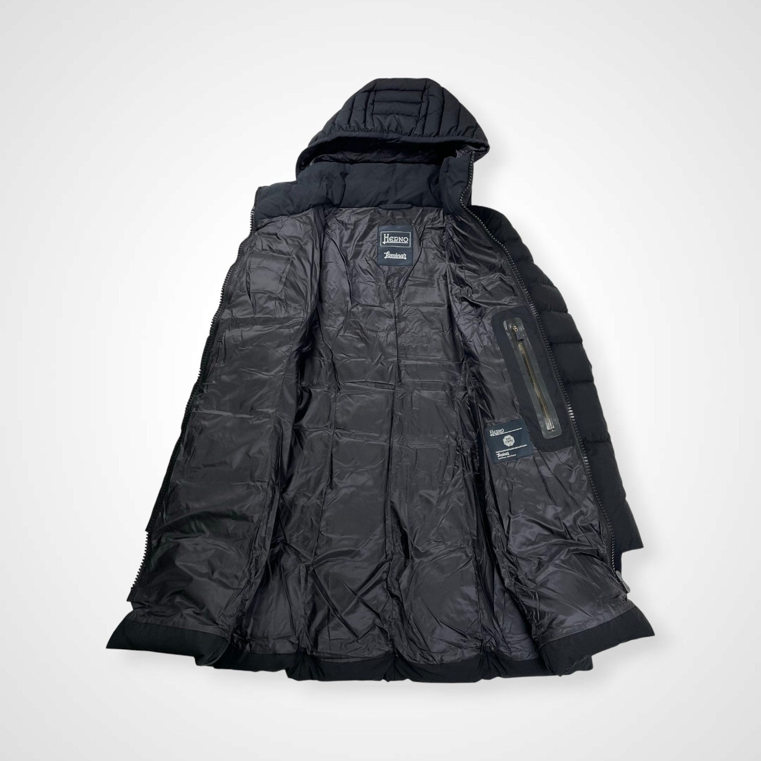 HERNO LAMINAR ヘルノ ラミナーシリーズ / 2WAYダウンコート ブラック 参考定価：150,000程度 SIZE:42