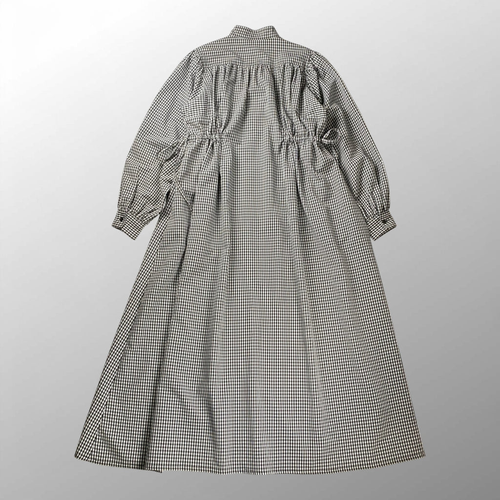 【美品】 AKTE アクテ / サイドコードロングシャツワンピース チェック柄 参考定価：18,000+tax  SIZE：FREE