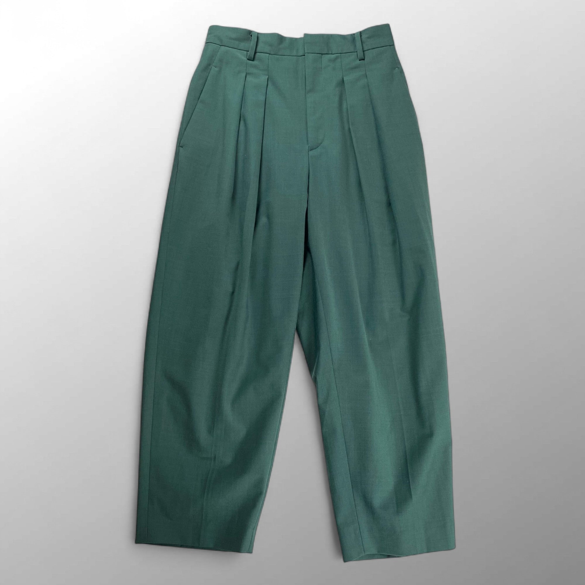 LOEFF ロエフ / 2タックパンツ グリーン 参考定価：31,000+tax SIZE:0