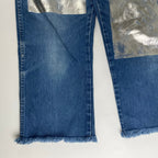 Wrangler GREEN DOOR ラングラー グリーンドア / リメイク箔押しデニムパンツ USA生地 SIZE:33×38(カットオフ)