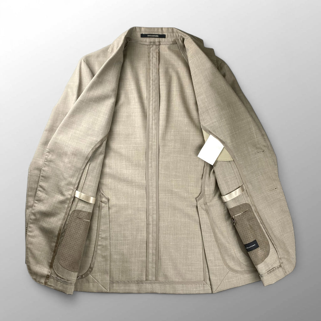 【美品】 TAGLIATORE タリアトーレ / dakar ダカール シルクMIX セットアップ スーツ ウール×シルク×リネン 参考定価：120,000+tax  SIZE:42（S程度）
