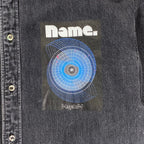 name. × FLAGSTAFF ネーム フラグスタフ / DENIM SHIRT コラボ グラフィックプリント デニムシャツ ブラック 参考定価：33,000+tax SIZE:2(FREE SIZE)