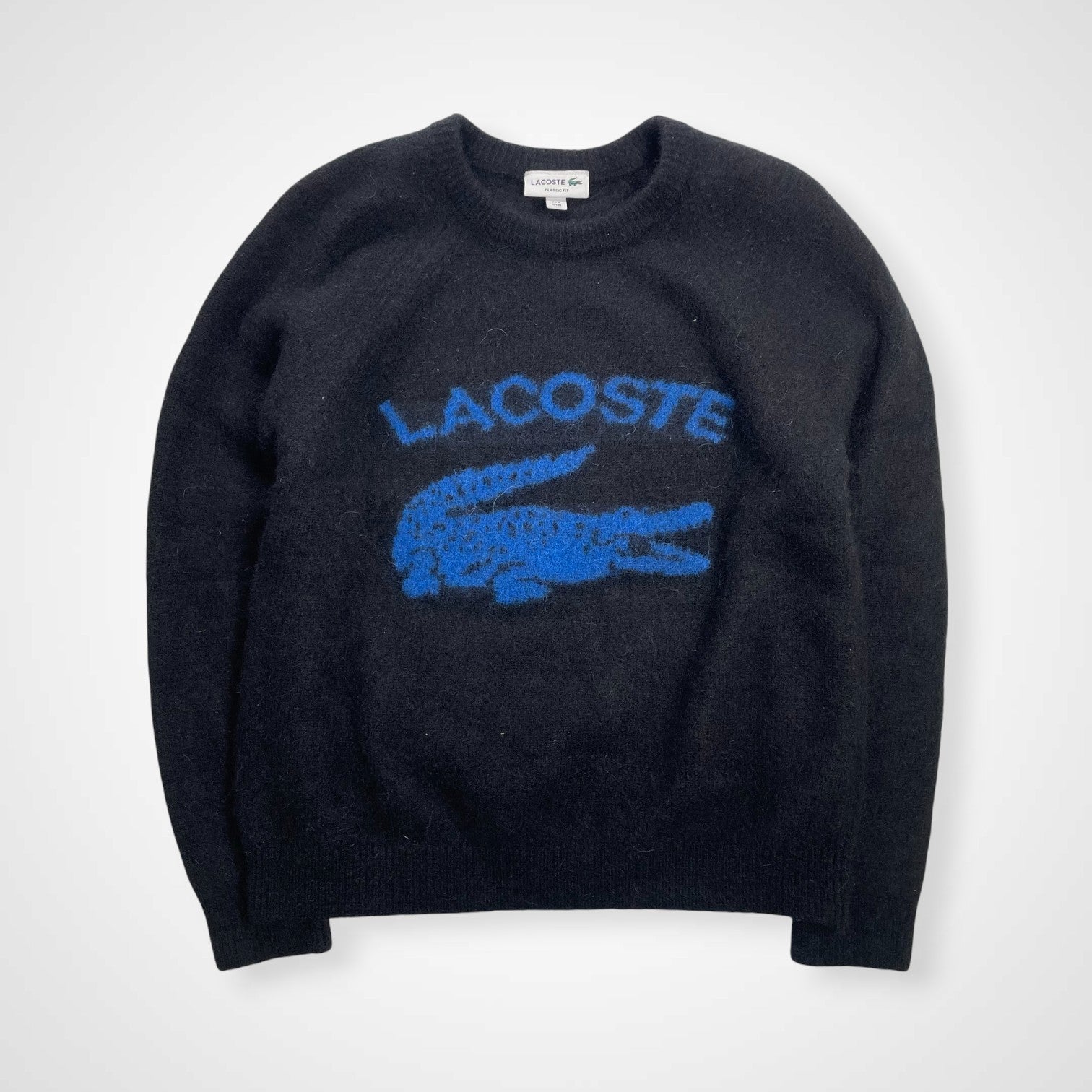 LACOSTE ラコステ / ジャガードロゴ デカワニ クルーネックニット 参考定価：31,000+tax SIZE:M