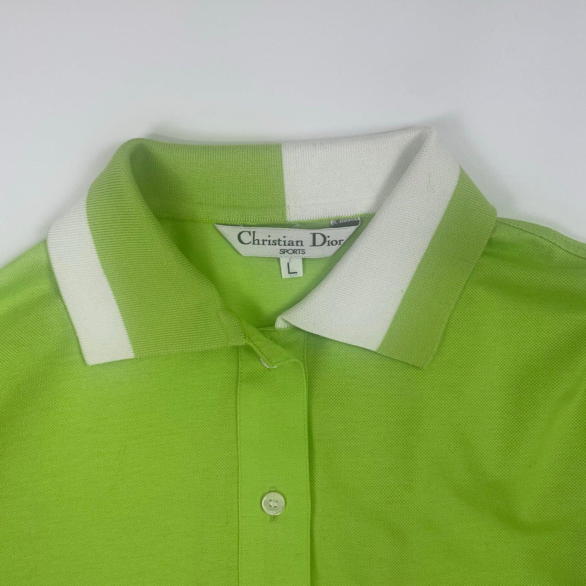 Christian Dior SPORTS クリスチャンディオール スポーツ / ヴィンテージバイカラーポロシャツ グリーン SIZE:L
