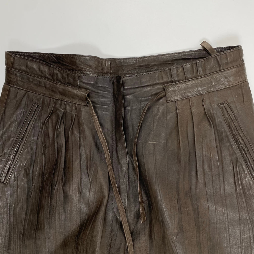 VINTAGE ヴィンテージ / 〈JEAN PIERRE MICHELET〉 再構築デザインストライプレザーパンツ SIZE：42